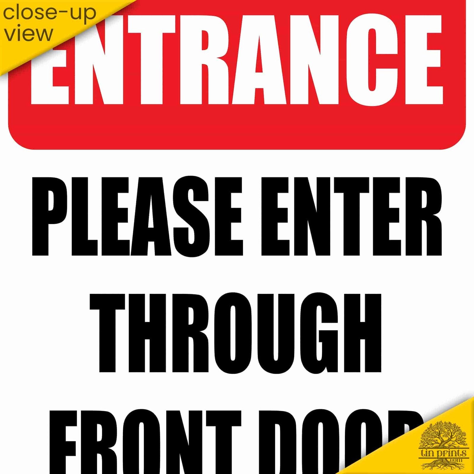 1020.dogs In Yard Do Not Enter Metal Tin Sign, 12x18 in, Indoor/Outdoor Decorative Sign - a4