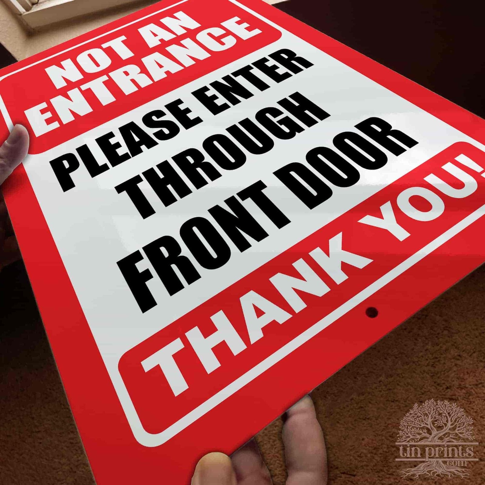 1020.dogs In Yard Do Not Enter Metal Tin Sign, 12x18 in, Indoor/Outdoor Decorative Sign - a4