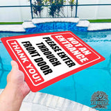 1020.dogs In Yard Do Not Enter Metal Tin Sign, 12x18 in, Indoor/Outdoor Decorative Sign - a4