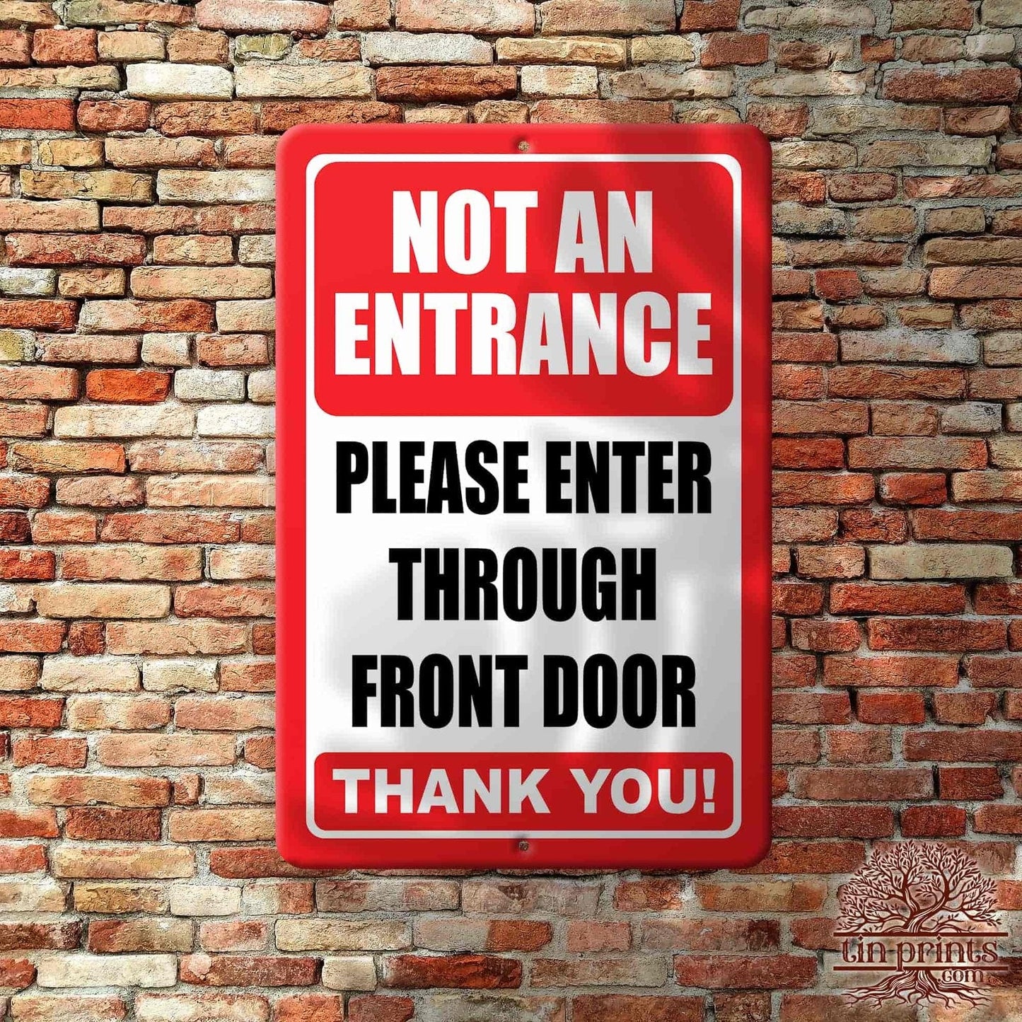 1020.dogs In Yard Do Not Enter Metal Tin Sign, 12x18 in, Indoor/Outdoor Decorative Sign - a4