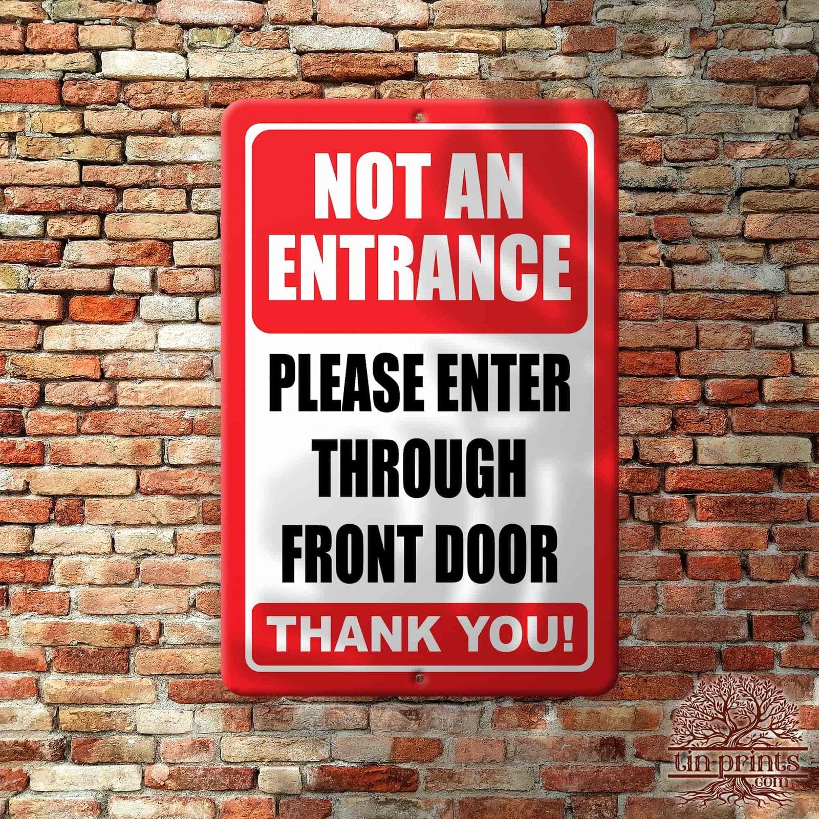 1020.dogs In Yard Do Not Enter Metal Tin Sign, 12x18 in, Indoor/Outdoor Decorative Sign - a4