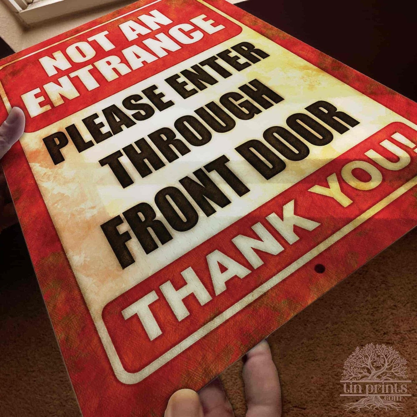 1020.dogs In Yard Do Not Enter Metal Tin Sign, 12x18 in, Indoor/Outdoor Decorative Sign - a4