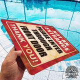 1020.dogs In Yard Do Not Enter Metal Tin Sign, 12x18 in, Indoor/Outdoor Decorative Sign - a4