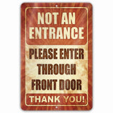 1020.dogs In Yard Do Not Enter Metal Tin Sign, 12x18 in, Indoor/Outdoor Decorative Sign - a4