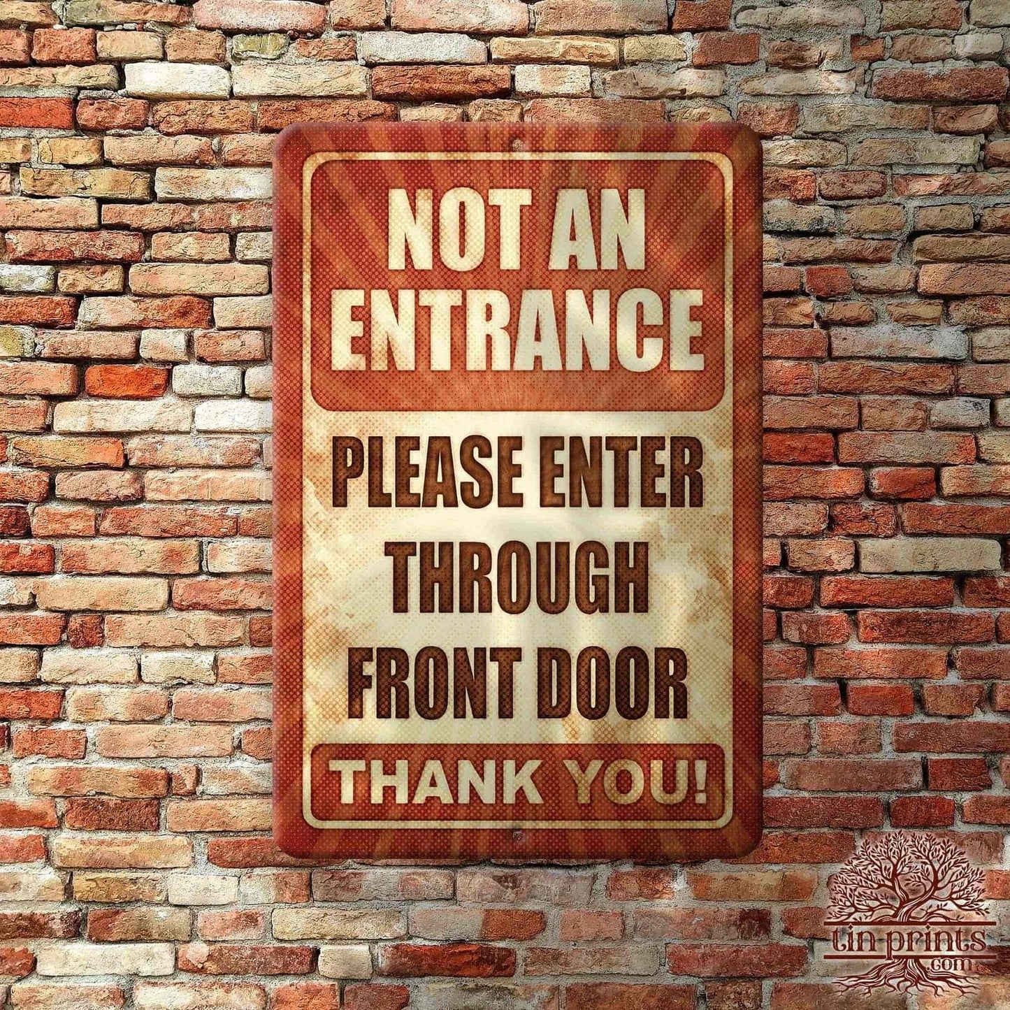 1020.dogs In Yard Do Not Enter Metal Tin Sign, 12x18 in, Indoor/Outdoor Decorative Sign - a4