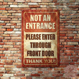 1020.dogs In Yard Do Not Enter Metal Tin Sign, 12x18 in, Indoor/Outdoor Decorative Sign - a4