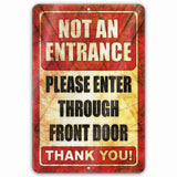 1020.dogs In Yard Do Not Enter Metal Tin Sign, 12x18 in, Indoor/Outdoor Decorative Sign - a4