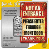 1020.dogs In Yard Do Not Enter Metal Tin Sign, 12x18 in, Indoor/Outdoor Decorative Sign - a4