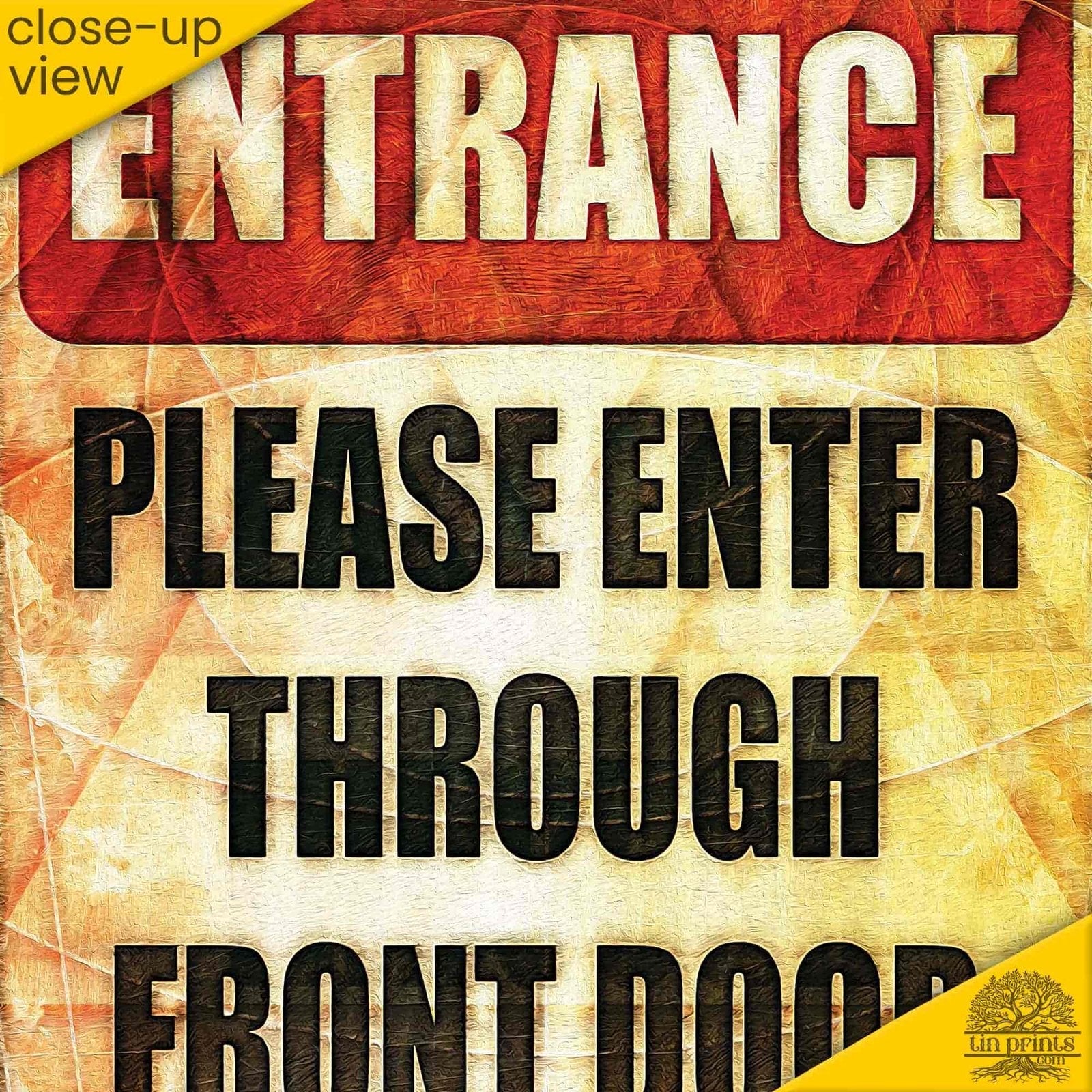 1020.dogs In Yard Do Not Enter Metal Tin Sign, 12x18 in, Indoor/Outdoor Decorative Sign - a4