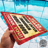 1020.dogs In Yard Do Not Enter Metal Tin Sign, 12x18 in, Indoor/Outdoor Decorative Sign - a4