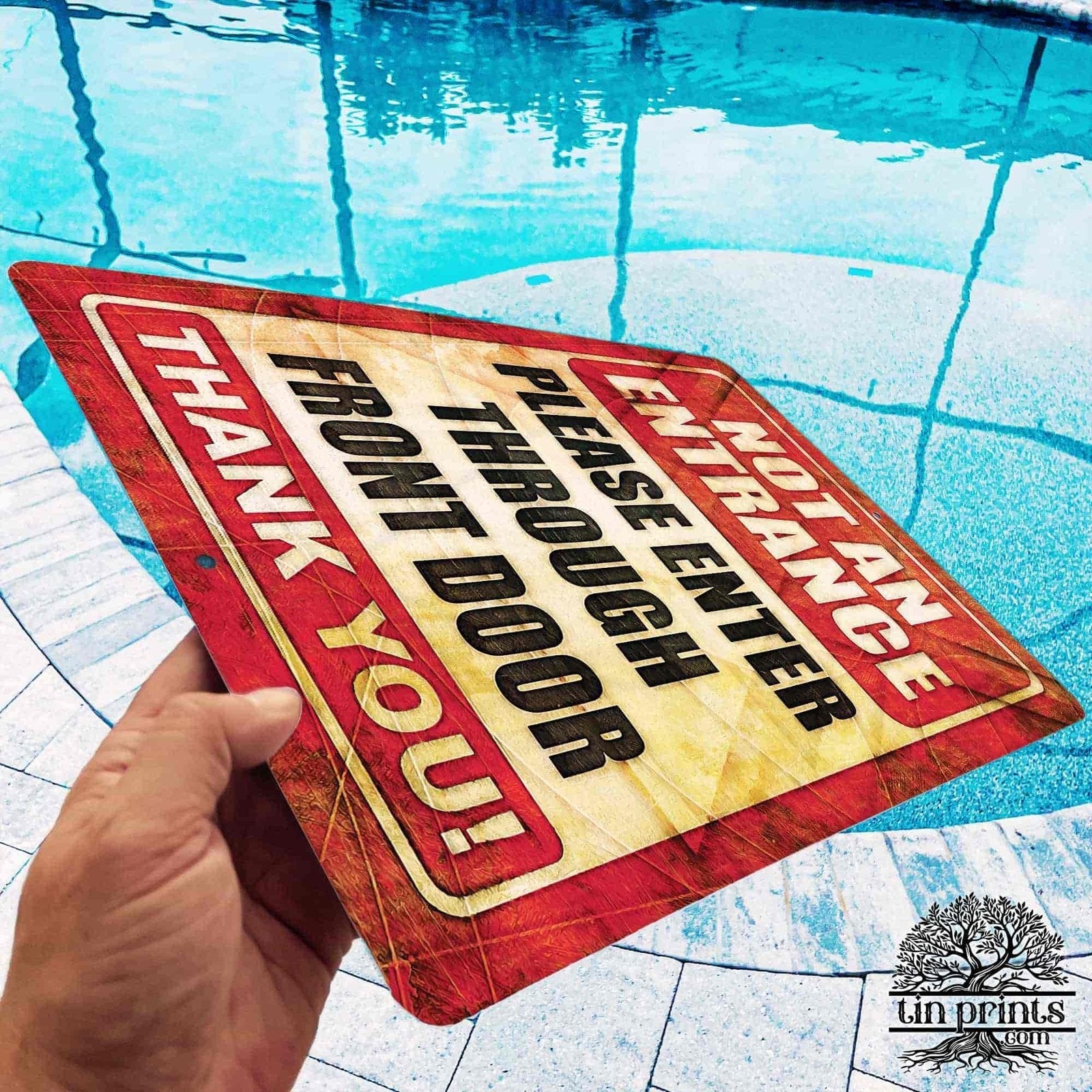 1020.dogs In Yard Do Not Enter Metal Tin Sign, 12x18 in, Indoor/Outdoor Decorative Sign - a4