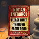 1020.dogs In Yard Do Not Enter Metal Tin Sign, 12x18 in, Indoor/Outdoor Decorative Sign - a4