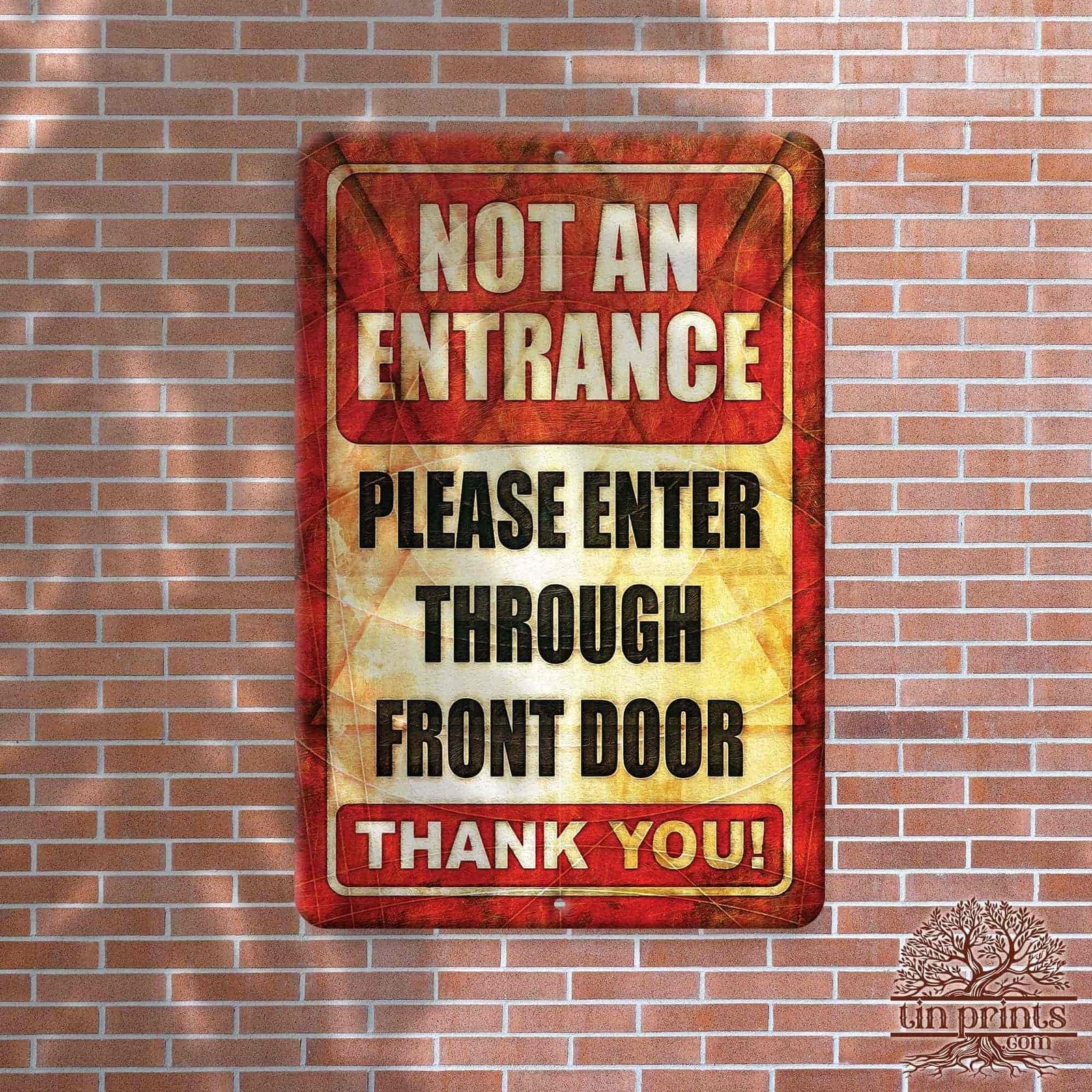 1020.dogs In Yard Do Not Enter Metal Tin Sign, 12x18 in, Indoor/Outdoor Decorative Sign - a4