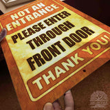 1020.dogs In Yard Do Not Enter Metal Tin Sign, 12x18 in, Indoor/Outdoor Decorative Sign - a4