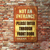 1020.dogs In Yard Do Not Enter Metal Tin Sign, 12x18 in, Indoor/Outdoor Decorative Sign - a4