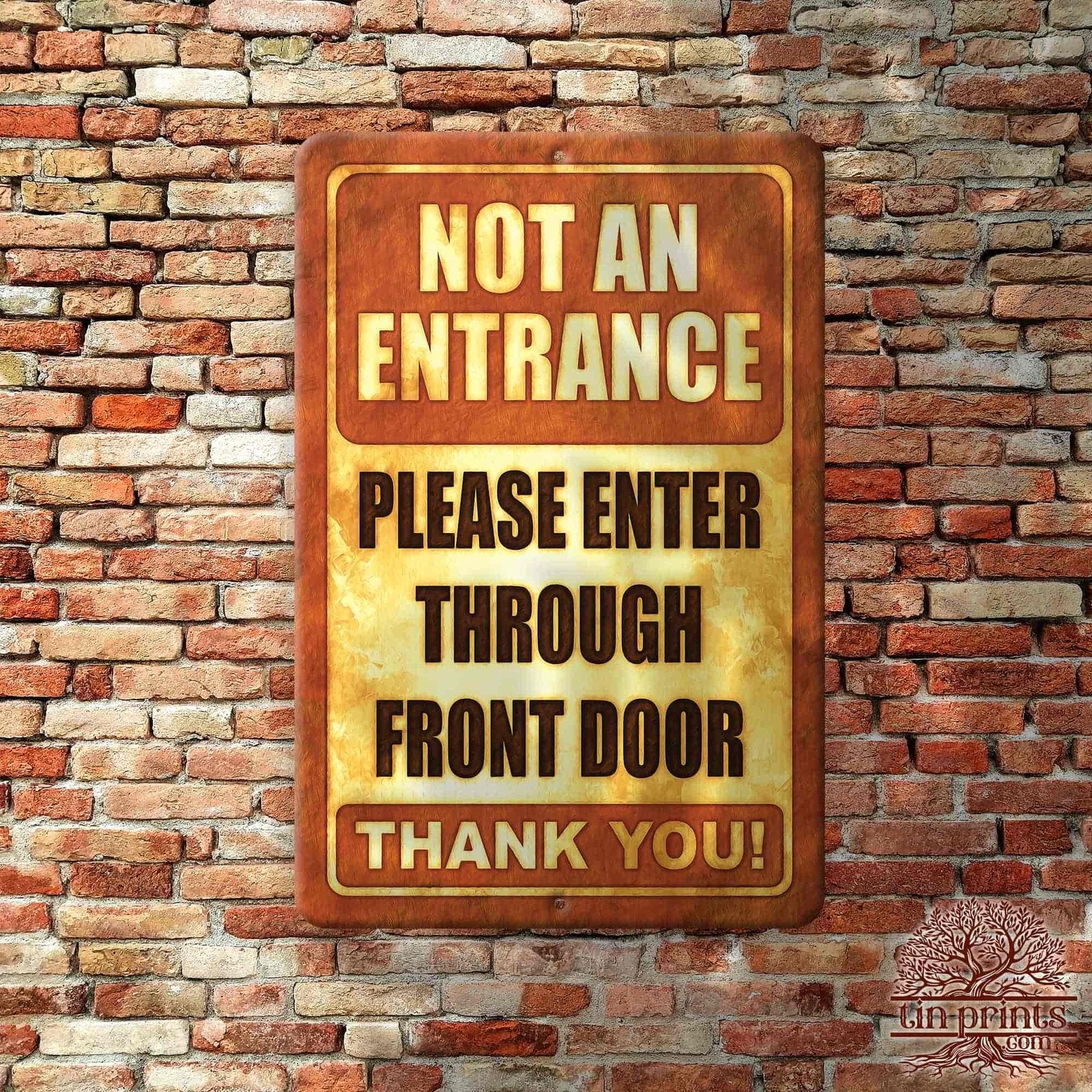 1020.dogs In Yard Do Not Enter Metal Tin Sign, 12x18 in, Indoor/Outdoor Decorative Sign - a4