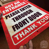 1020.dogs In Yard Do Not Enter Metal Tin Sign, 12x18 in, Indoor/Outdoor Decorative Sign - a4