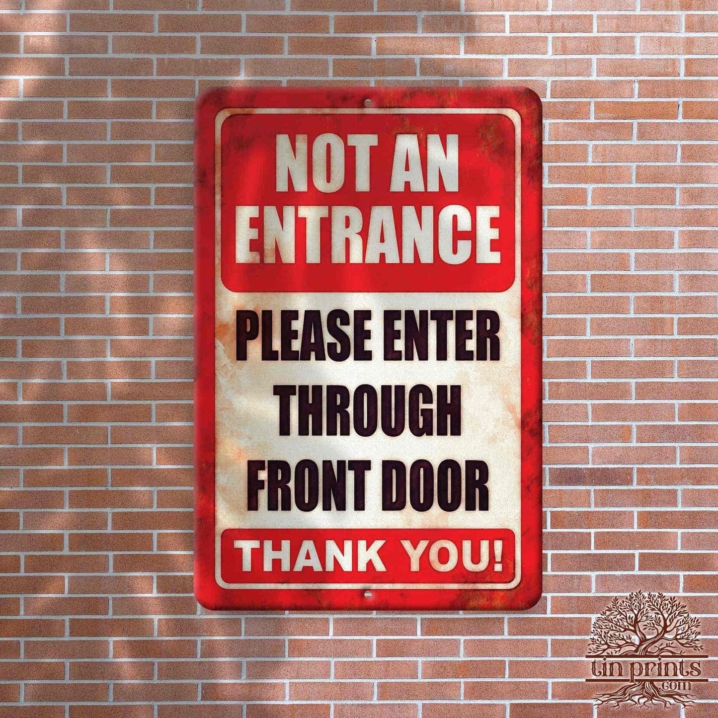 1020.dogs In Yard Do Not Enter Metal Tin Sign, 12x18 in, Indoor/Outdoor Decorative Sign - a4