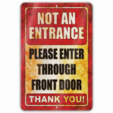 1020.dogs In Yard Do Not Enter Metal Tin Sign, 12x18 in, Indoor/Outdoor Decorative Sign - a4