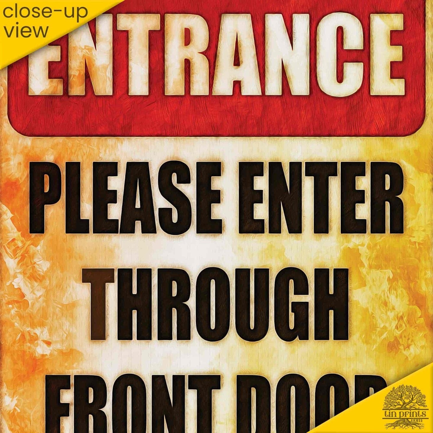 1020.dogs In Yard Do Not Enter Metal Tin Sign, 12x18 in, Indoor/Outdoor Decorative Sign - a4