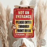 1020.dogs In Yard Do Not Enter Metal Tin Sign, 12x18 in, Indoor/Outdoor Decorative Sign - a4