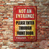 1020.dogs In Yard Do Not Enter Metal Tin Sign, 12x18 in, Indoor/Outdoor Decorative Sign - a4