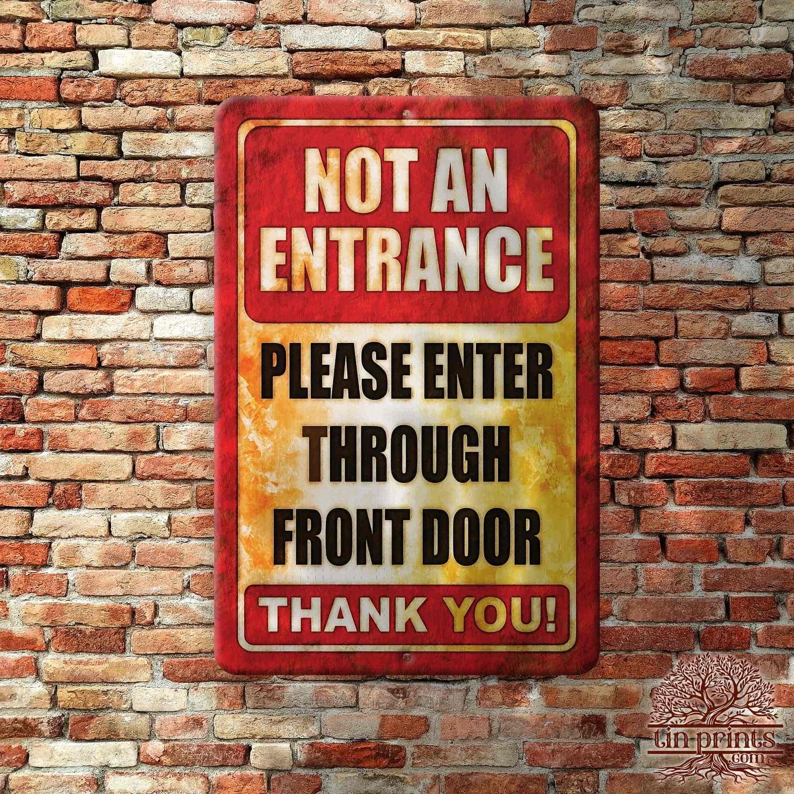 1020.dogs In Yard Do Not Enter Metal Tin Sign, 12x18 in, Indoor/Outdoor Decorative Sign - a4