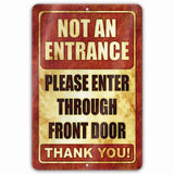 1020.dogs In Yard Do Not Enter Metal Tin Sign, 12x18 in, Indoor/Outdoor Decorative Sign - a4