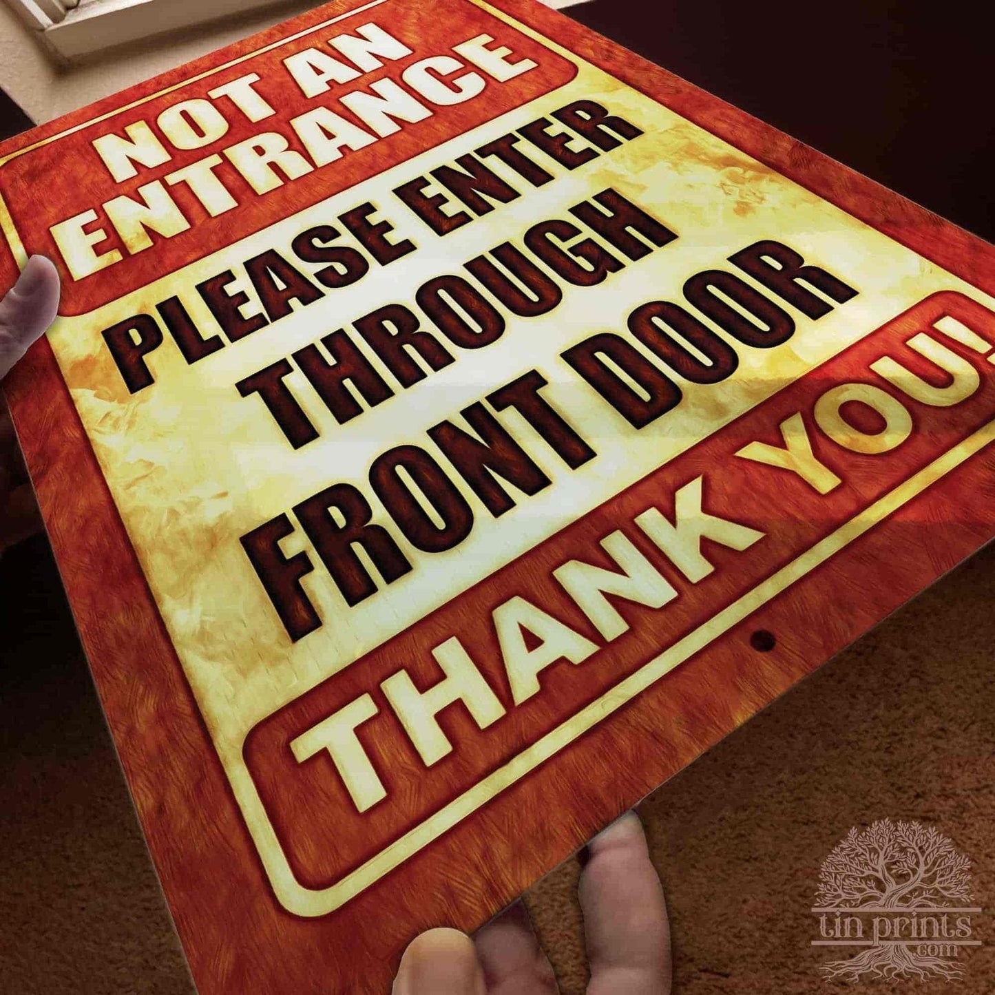 1020.dogs In Yard Do Not Enter Metal Tin Sign, 12x18 in, Indoor/Outdoor Decorative Sign - a4