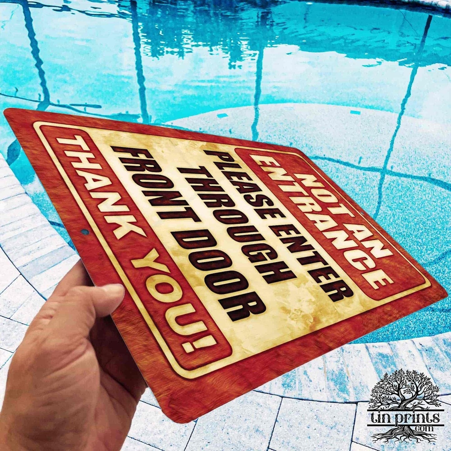 1020.dogs In Yard Do Not Enter Metal Tin Sign, 12x18 in, Indoor/Outdoor Decorative Sign - a4