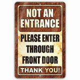 1020.dogs In Yard Do Not Enter Metal Tin Sign, 12x18 in, Indoor/Outdoor Decorative Sign - a4