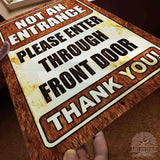 1020.dogs In Yard Do Not Enter Metal Tin Sign, 12x18 in, Indoor/Outdoor Decorative Sign - a4