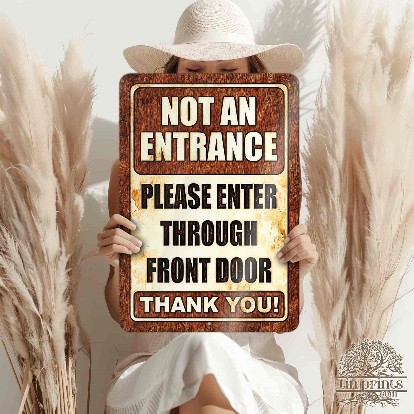 1020.dogs In Yard Do Not Enter Metal Tin Sign, 12x18 in, Indoor/Outdoor Decorative Sign - a4