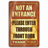 1020.dogs In Yard Do Not Enter Metal Tin Sign, 12x18 in, Indoor/Outdoor Decorative Sign - a4