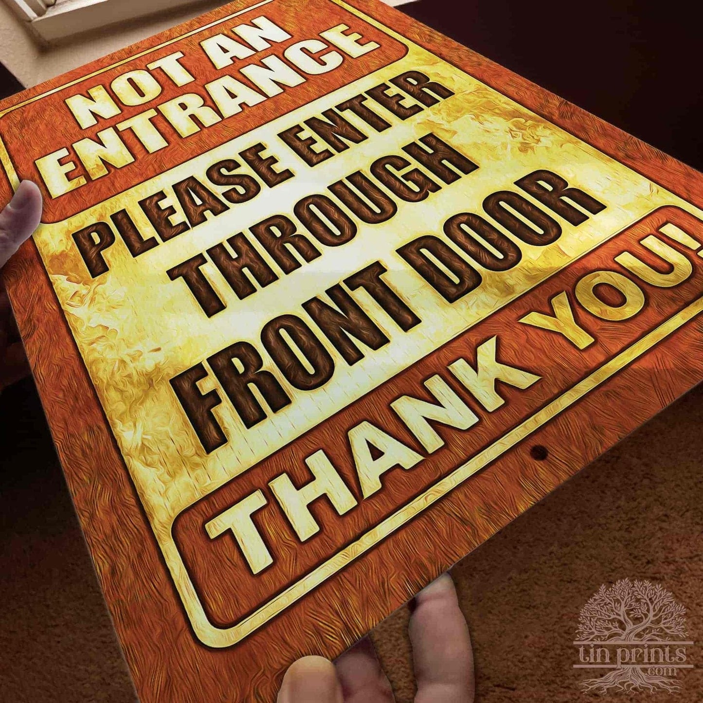 1020.dogs In Yard Do Not Enter Metal Tin Sign, 12x18 in, Indoor/Outdoor Decorative Sign - a4