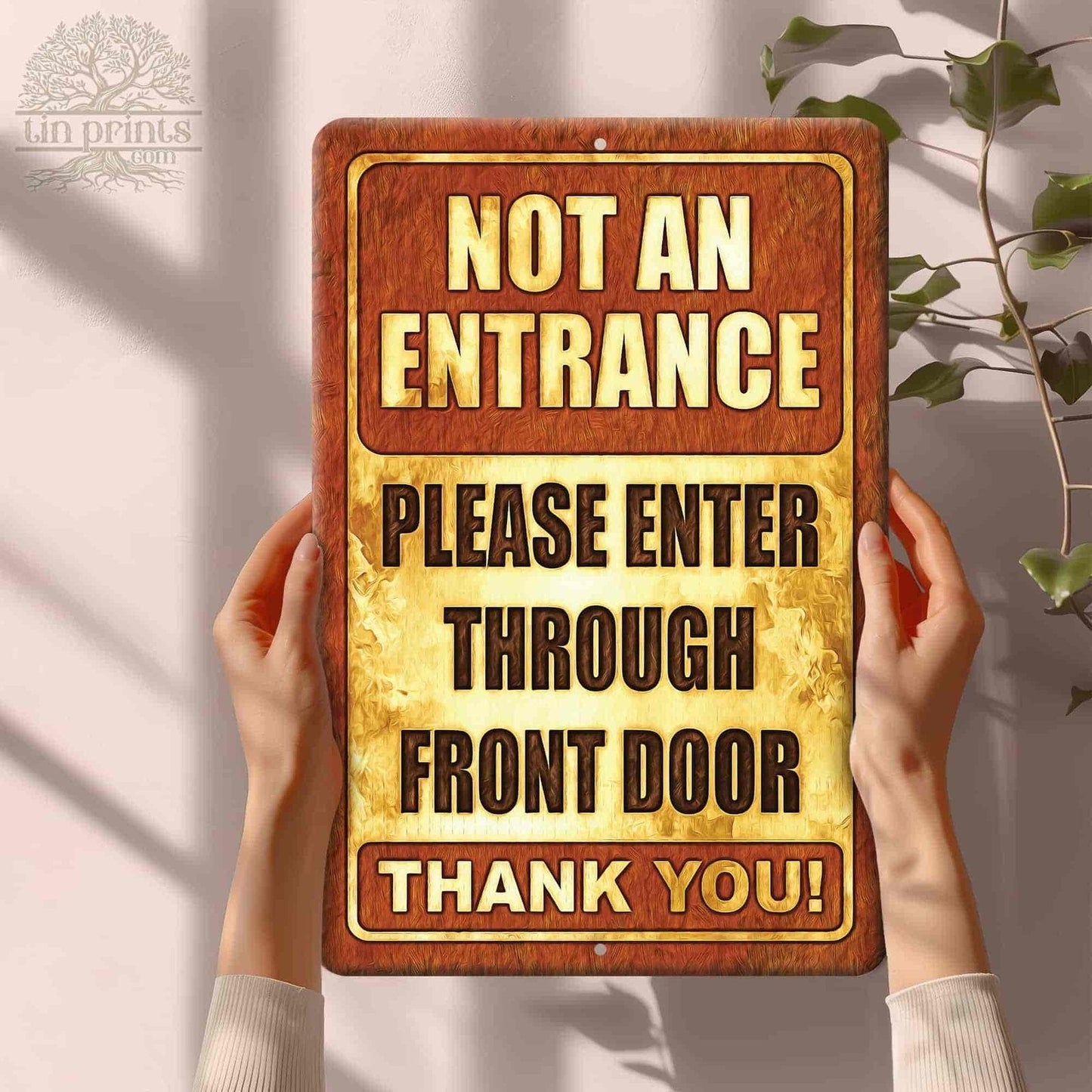 1020.dogs In Yard Do Not Enter Metal Tin Sign, 12x18 in, Indoor/Outdoor Decorative Sign - a4