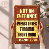 1020.dogs In Yard Do Not Enter Metal Tin Sign, 12x18 in, Indoor/Outdoor Decorative Sign - a4