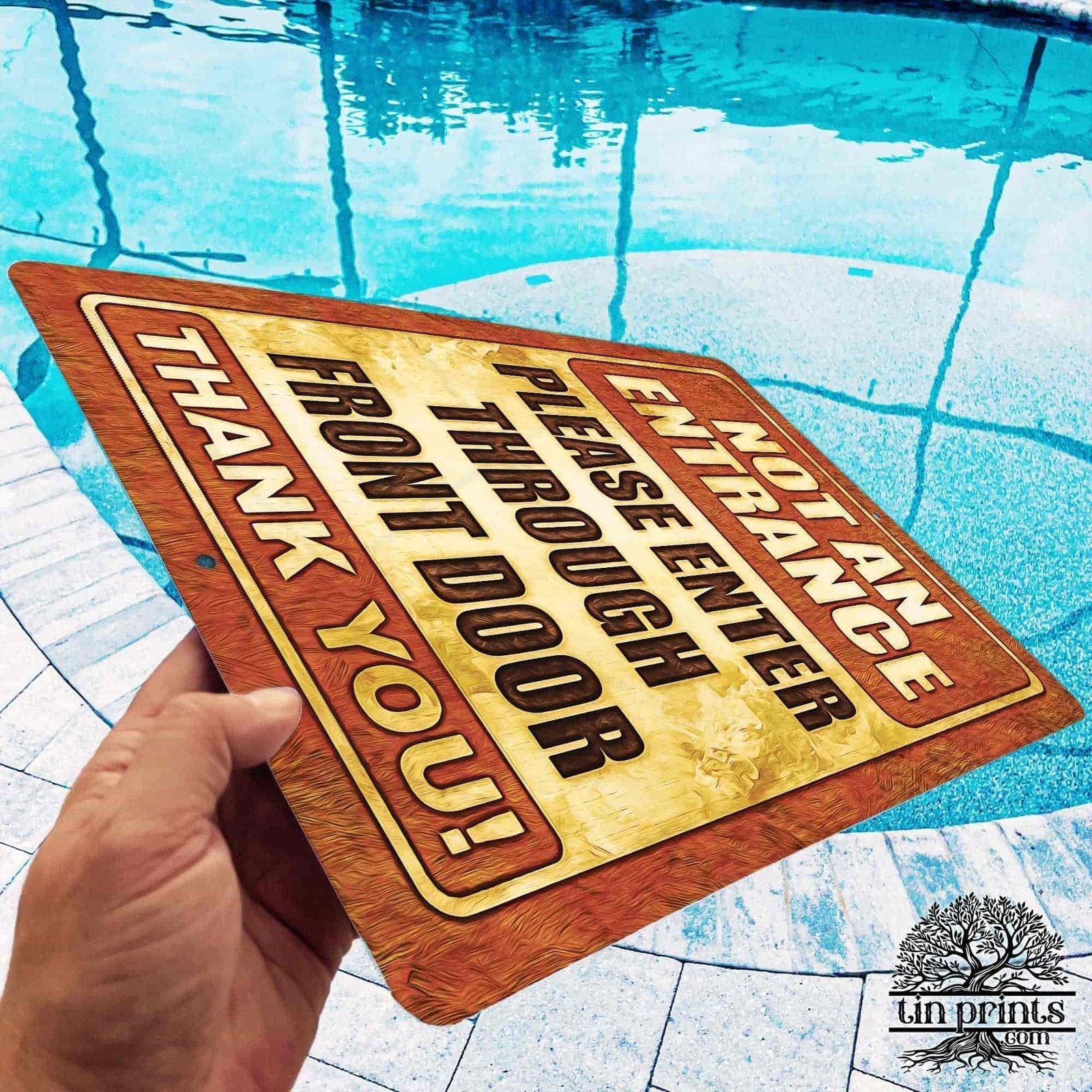 1020.dogs In Yard Do Not Enter Metal Tin Sign, 12x18 in, Indoor/Outdoor Decorative Sign - a4