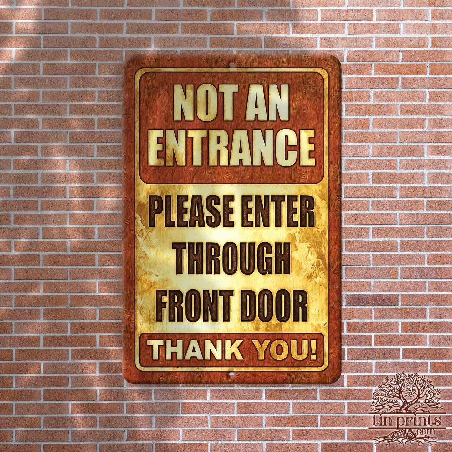 1020.dogs In Yard Do Not Enter Metal Tin Sign, 12x18 in, Indoor/Outdoor Decorative Sign - a4