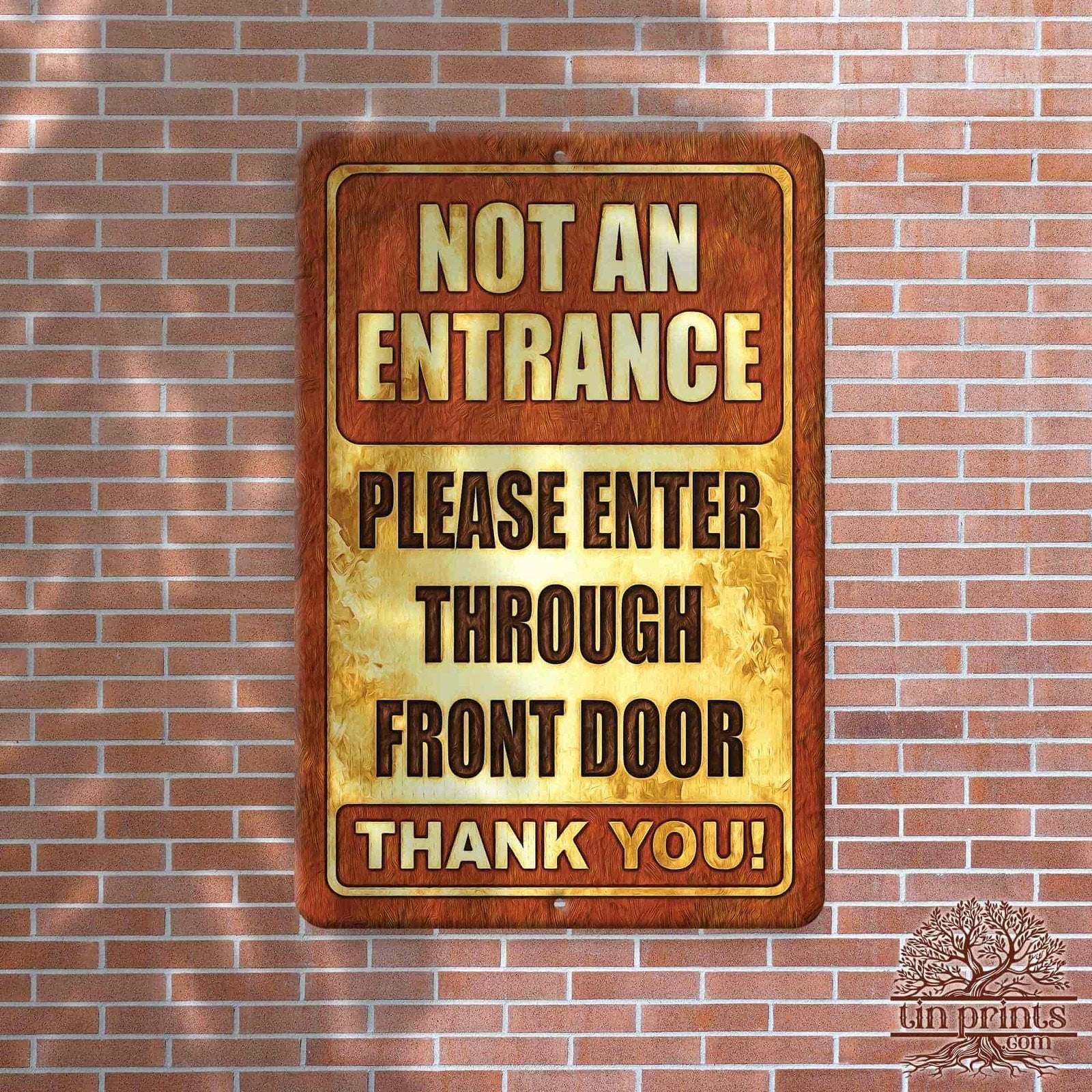 1020.dogs In Yard Do Not Enter Metal Tin Sign, 12x18 in, Indoor/Outdoor Decorative Sign - a4