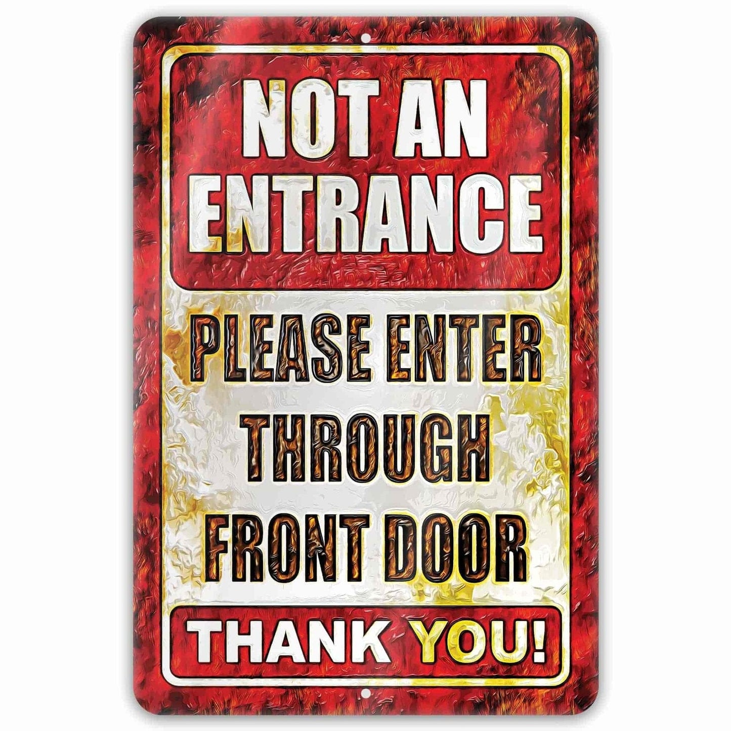 1020.dogs In Yard Do Not Enter Metal Tin Sign, 12x18 in, Indoor/Outdoor Decorative Sign - a4