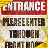 1020.dogs In Yard Do Not Enter Metal Tin Sign, 12x18 in, Indoor/Outdoor Decorative Sign - a4