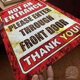 1020.dogs In Yard Do Not Enter Metal Tin Sign, 12x18 in, Indoor/Outdoor Decorative Sign - a4