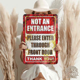 1020.dogs In Yard Do Not Enter Metal Tin Sign, 12x18 in, Indoor/Outdoor Decorative Sign - a4