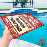 1020.dogs In Yard Do Not Enter Metal Tin Sign, 12x18 in, Indoor/Outdoor Decorative Sign - a4