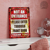 1020.dogs In Yard Do Not Enter Metal Tin Sign, 12x18 in, Indoor/Outdoor Decorative Sign - a4