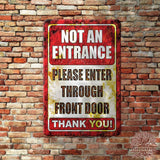 1020.dogs In Yard Do Not Enter Metal Tin Sign, 12x18 in, Indoor/Outdoor Decorative Sign - a4