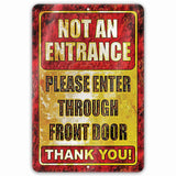 1020.dogs In Yard Do Not Enter Metal Tin Sign, 12x18 in, Indoor/Outdoor Decorative Sign - a4
