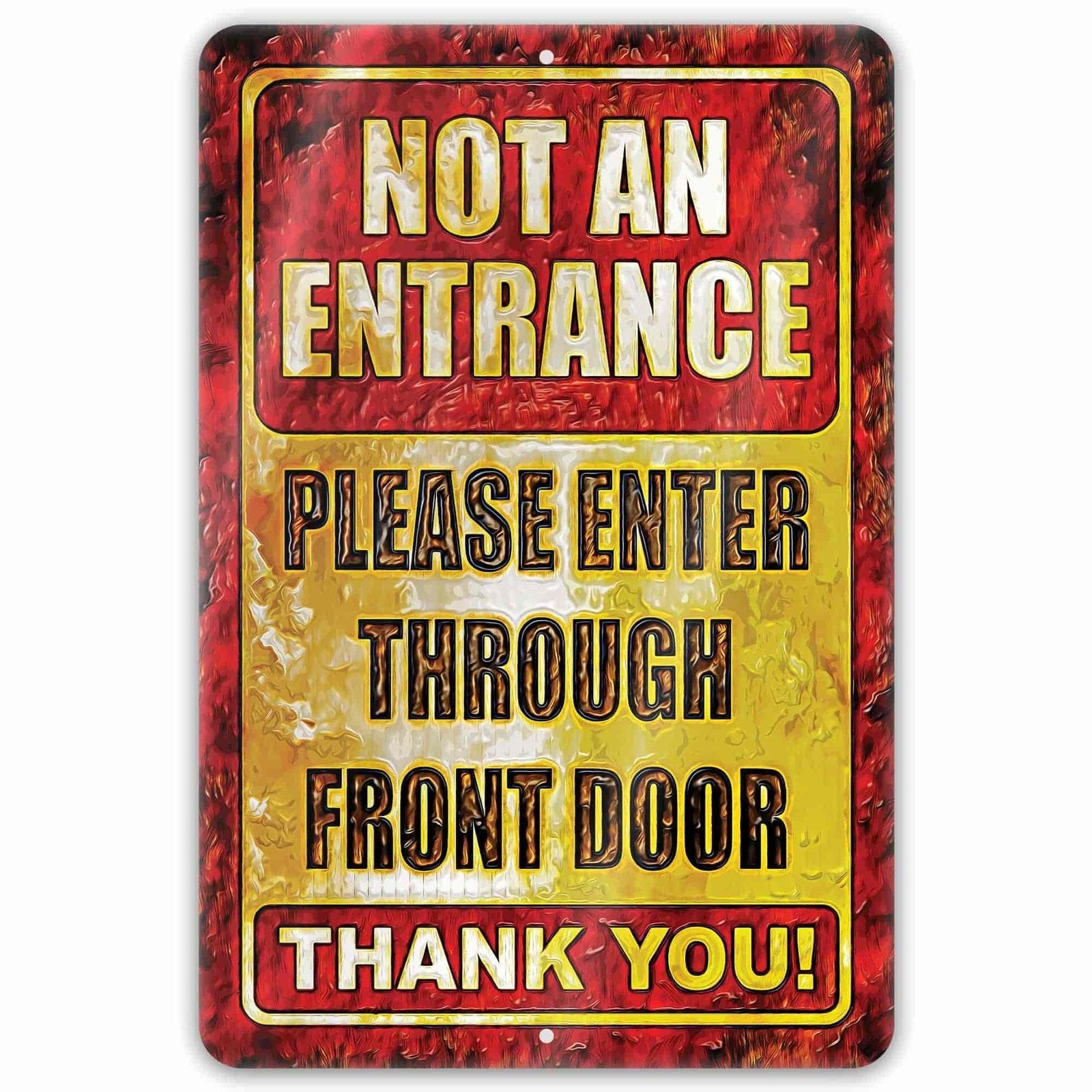 1020.dogs In Yard Do Not Enter Metal Tin Sign, 12x18 in, Indoor/Outdoor Decorative Sign - a4