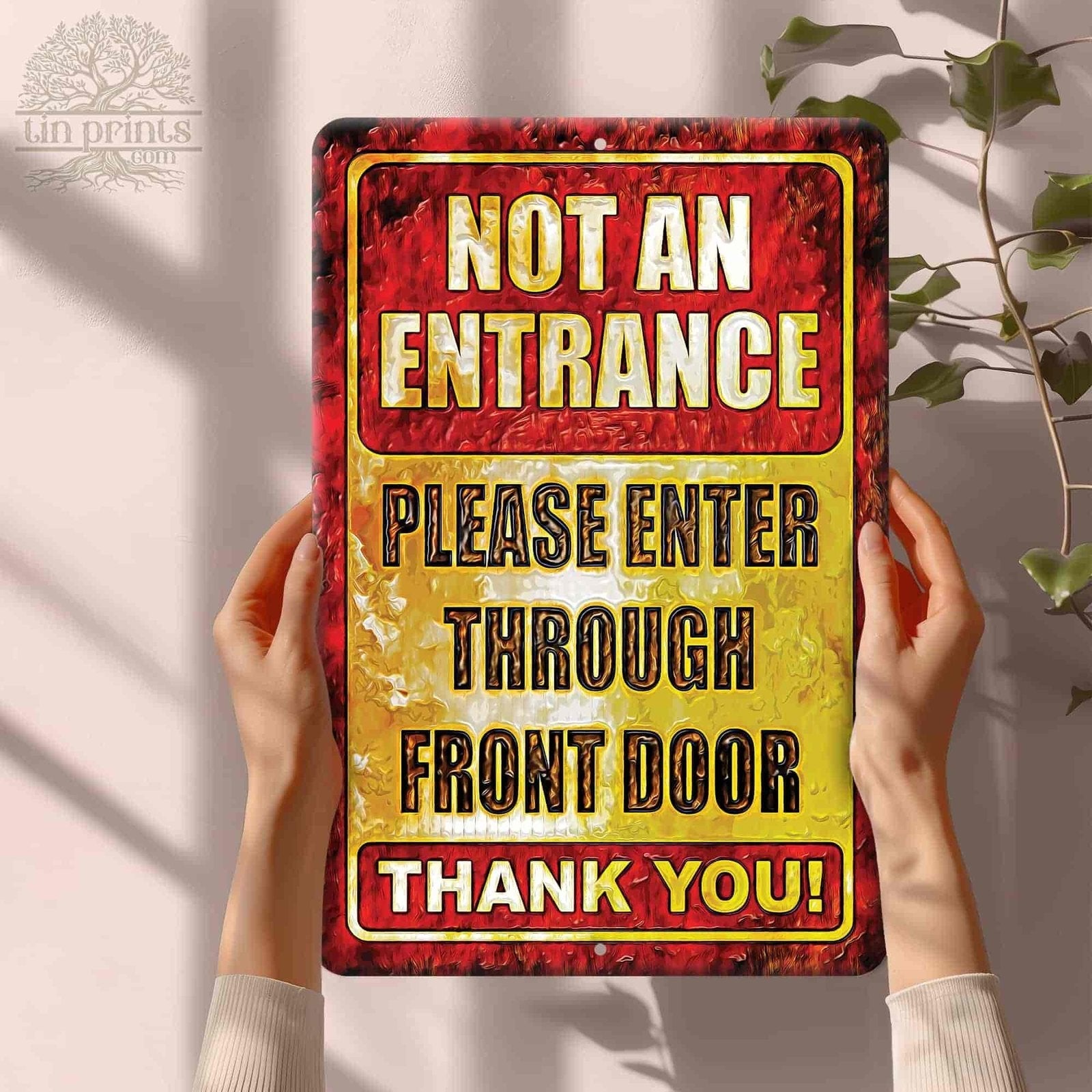 1020.dogs In Yard Do Not Enter Metal Tin Sign, 12x18 in, Indoor/Outdoor Decorative Sign - a4